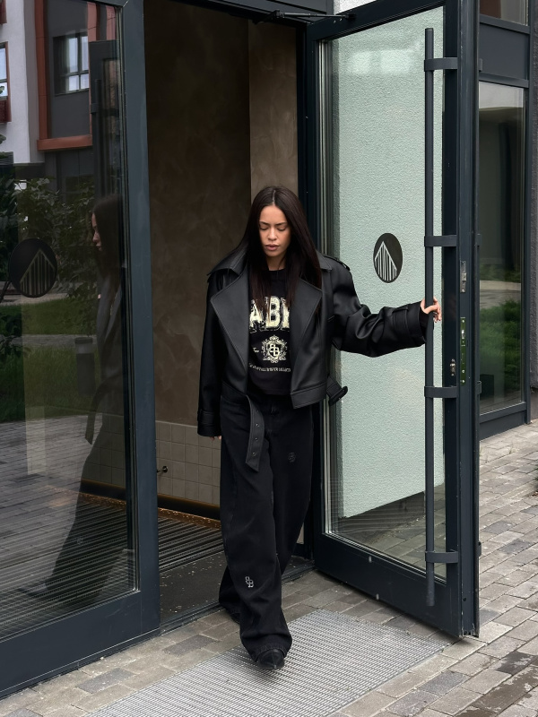 Лонгслив укороченный BLACK