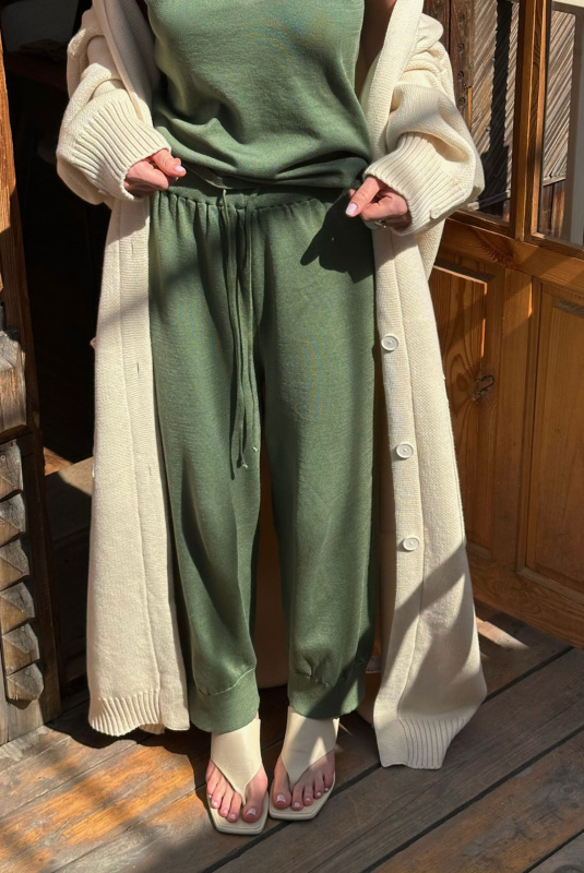 Брюки джоггеры вязаные LIGHT GREEN