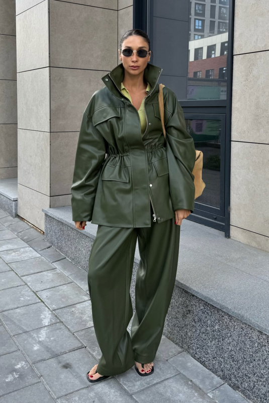 Парка из экокожи GREEN