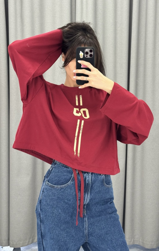 Лонгслив на кулисе 05 BURGUNDY