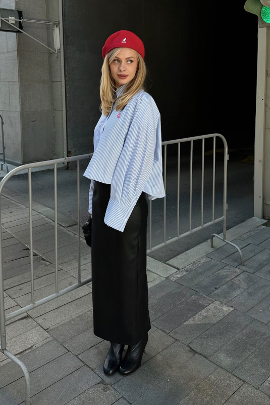 Рубашка обьемная укороченная LIGHT BLUE