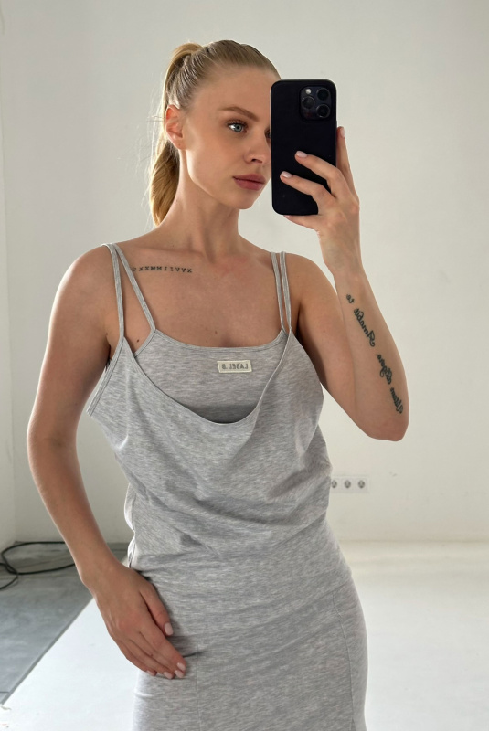 Платье на бретелях GREY