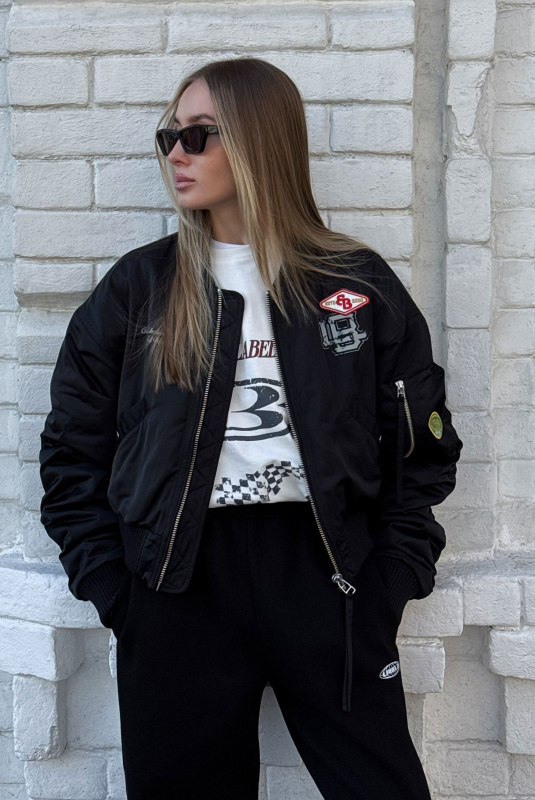 Бомбер короткий BLACK