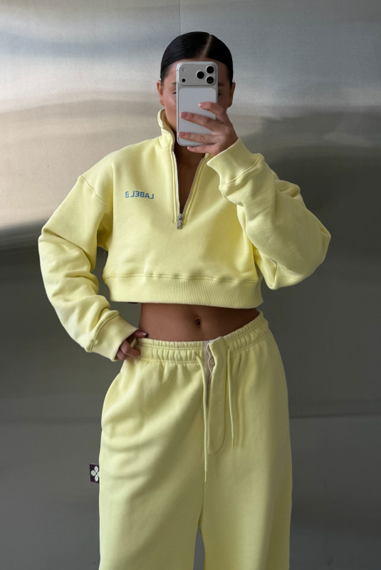 Свитшот поло укороченный