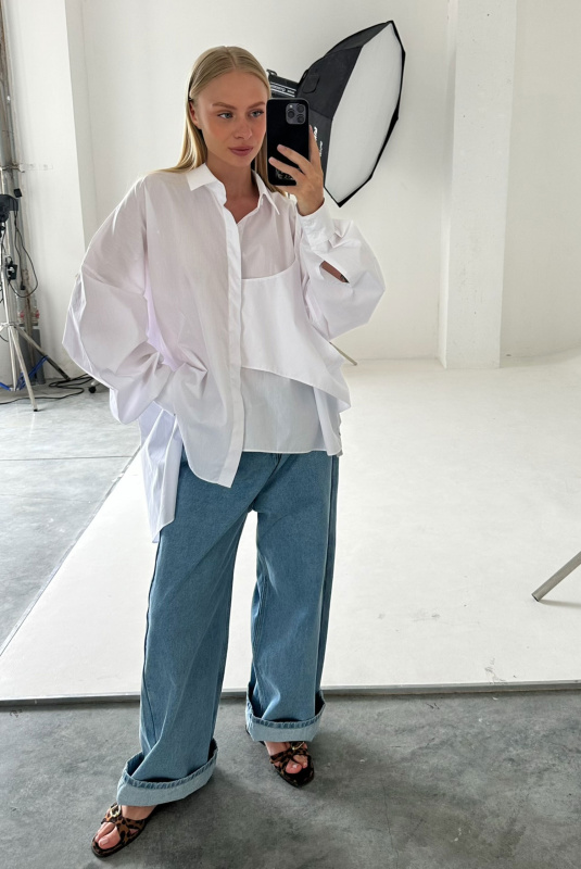 Рубашка "Abstraction" Белый ULLA & LABEL .B Рубашка "Abstraction" Белый ULLA & LABEL .B