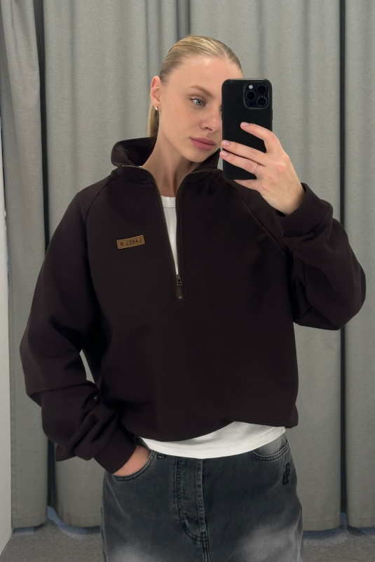 Свитшот на молнии BROWN