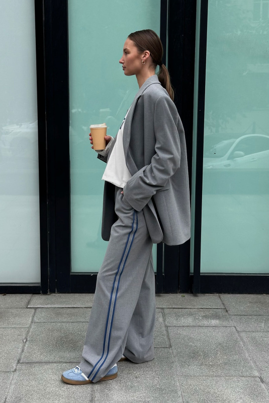 Брюки прямые с лампасами GREY Брюки прямые с лампасами GREY