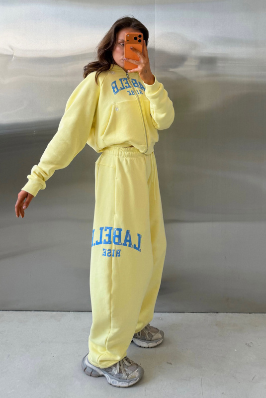 Худи на молнии укороченный (светло-желтый)