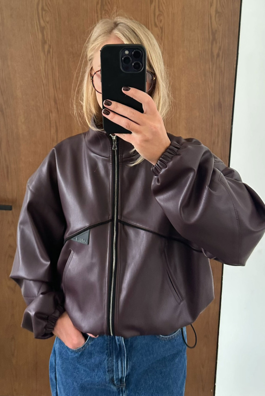 Куртка из экокожи BURGUNDY