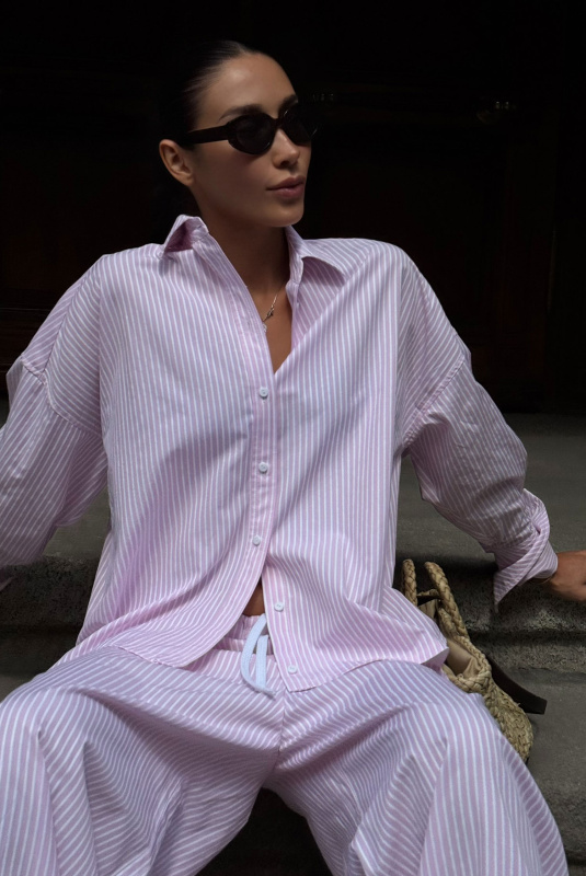 Рубашка объемная из хлопка LIGHT PINK Рубашка объемная из хлопка LIGHT PINK