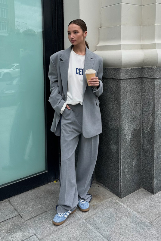 Брюки прямые с лампасами GREY Брюки прямые с лампасами GREY