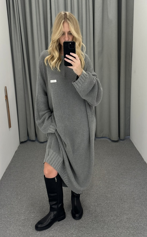 Платье обьемное вязаное GREY