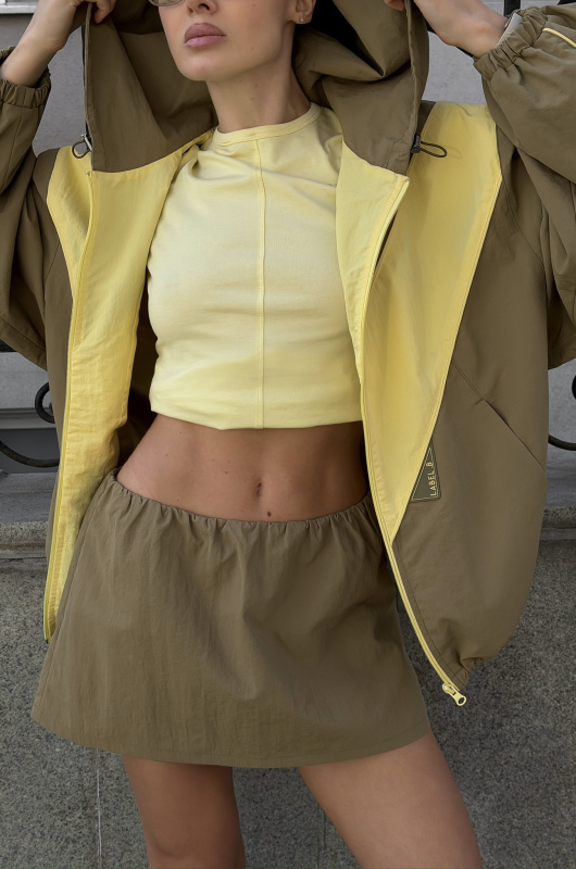 Юбка с шортами плащевая