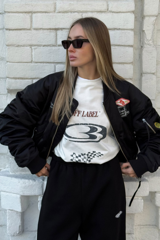 Лонгслив объемный RACING WHITE