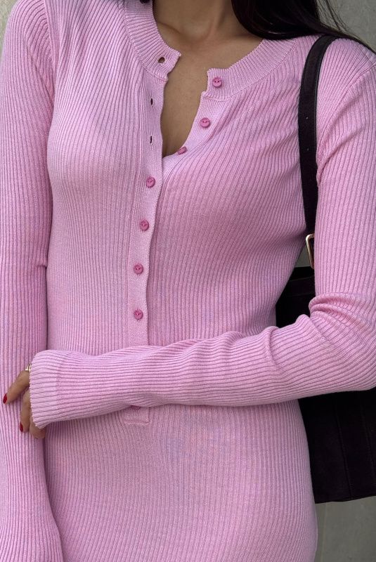 Платье на пуговицах вязаное PINK