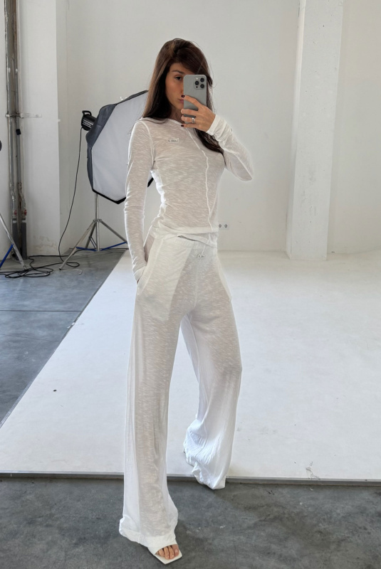 Брюки широкие из модала WHITE