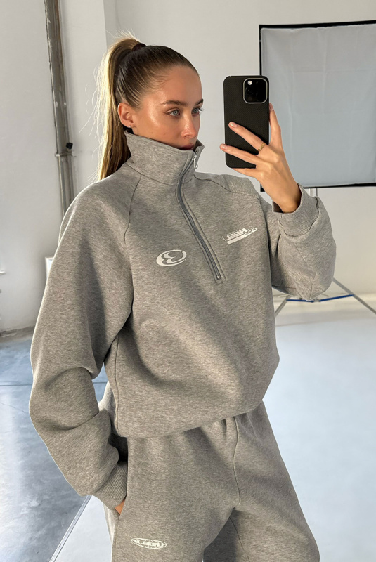 Свитшот на молнии Fleece GREY