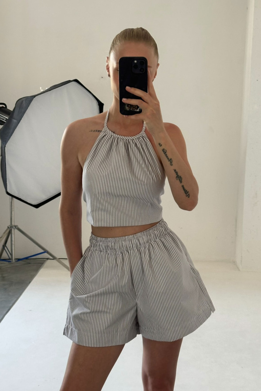 Топ на завязках из хлопка GREY