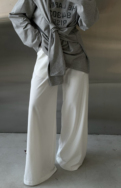 Брюки широкие (молочные)