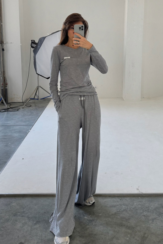 Брюки широкие из модала GREY