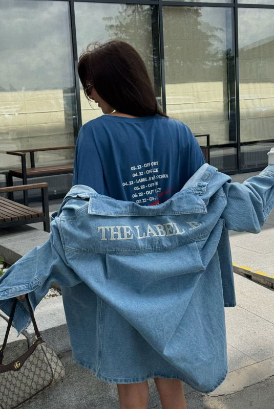 Футболка объемная с принтом SOLDOUT BLUE