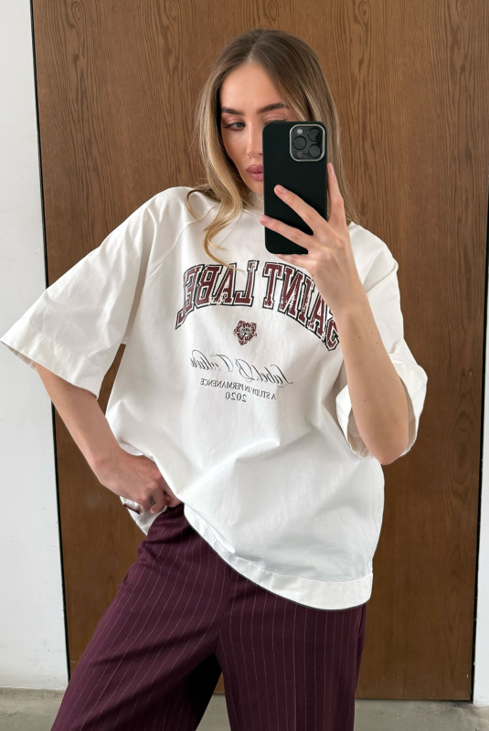 Футболка с рукавом реглан HRTG WHITE