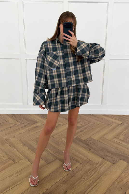 Юбка-баллон в клетку