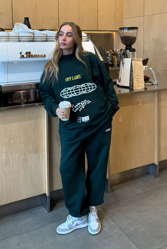 Лонгслив объемный RACING DARK GREEN