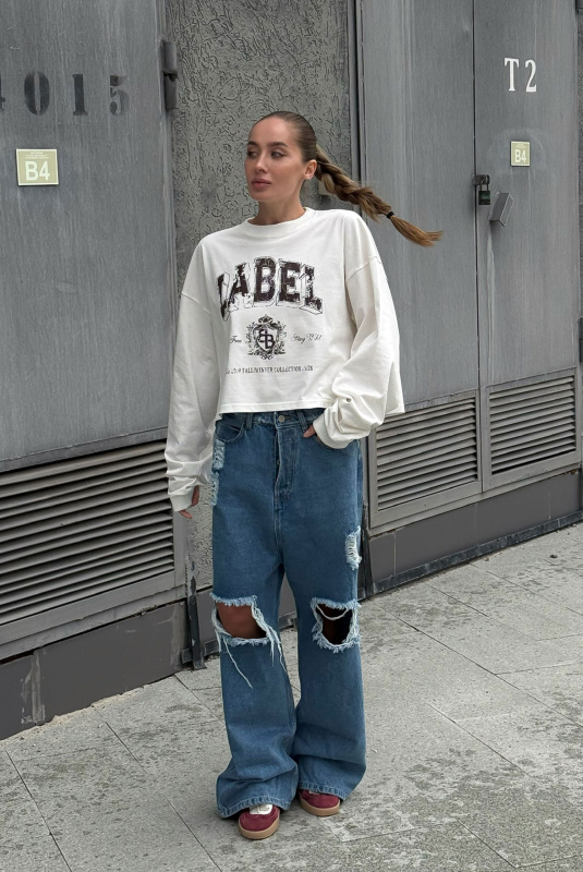 Лонгслив укороченный WHITE