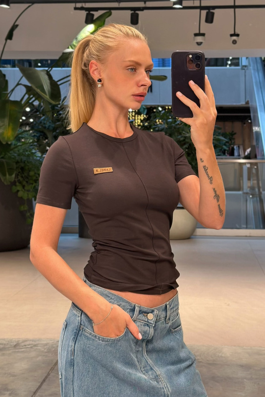 Футболка slim-fit BROWN