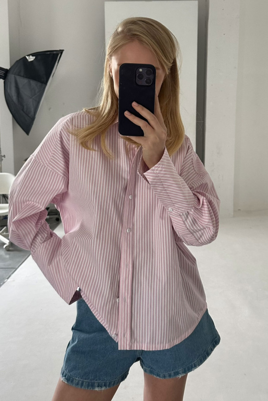 Рубашка объемная из хлопка LIGHT PINK Рубашка объемная из хлопка LIGHT PINK