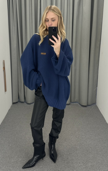 Джемпер объемный вязаный BLUE