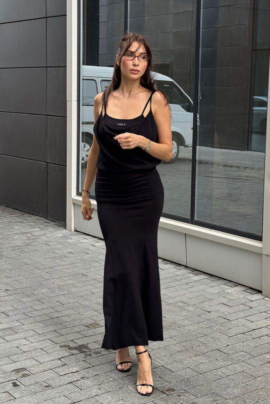 Платье на бретелях BLACK