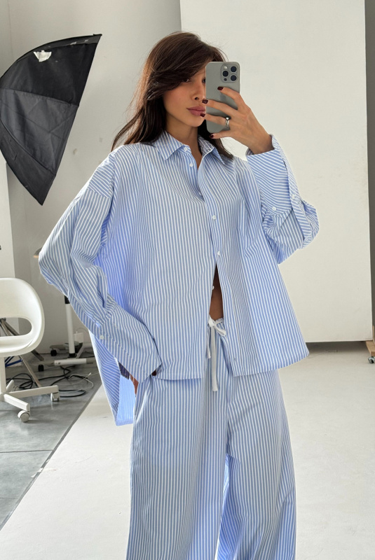 Рубашка объемная из хлопка LIGHT BLUE