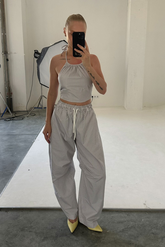 Топ на завязках из хлопка GREY