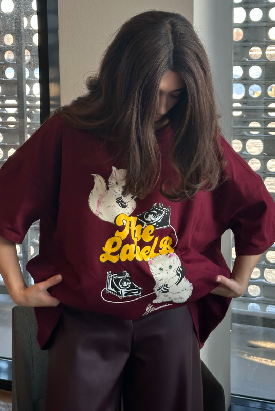 Футболка The Meow Label BURGUNDY