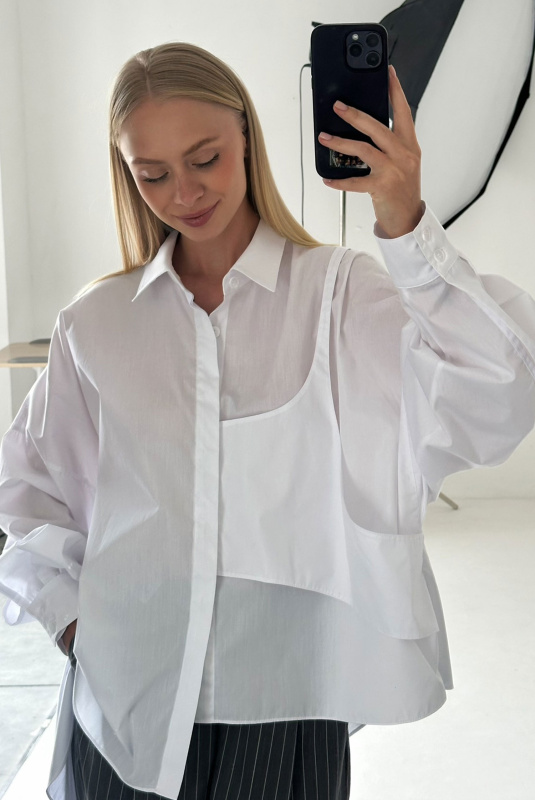 Рубашка "Abstraction" Белый ULLA & LABEL .B Рубашка "Abstraction" Белый ULLA & LABEL .B