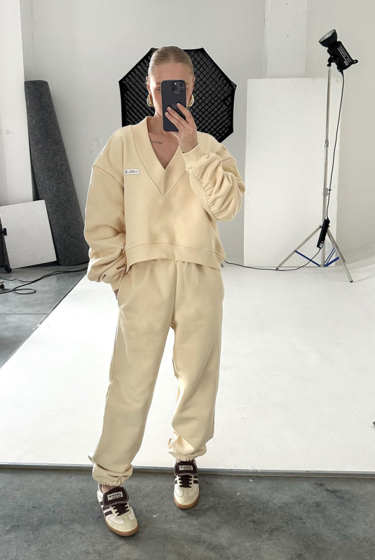 Джоггеры на узкой резинке ECRU